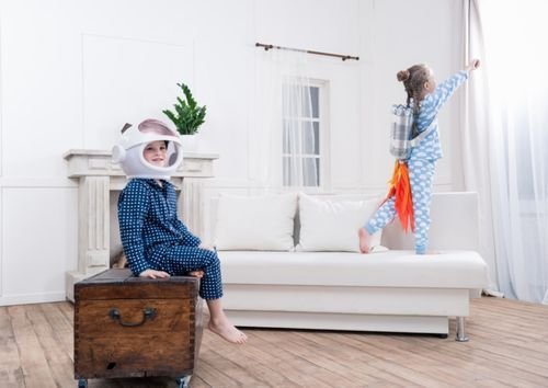 two kids astronauts