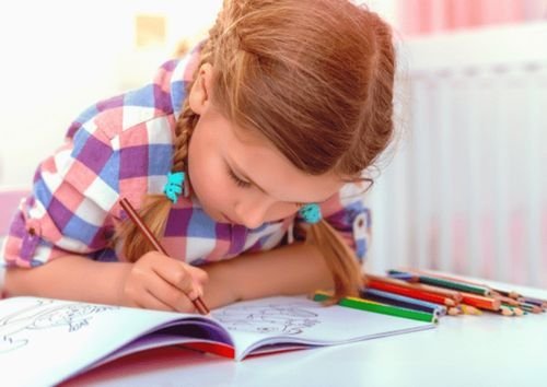 girl coloring